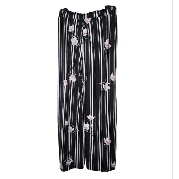 Magazine Women's Lounge Pants Size XL Wide Leg Floral Striped 89652FW - Picture 4 of 7